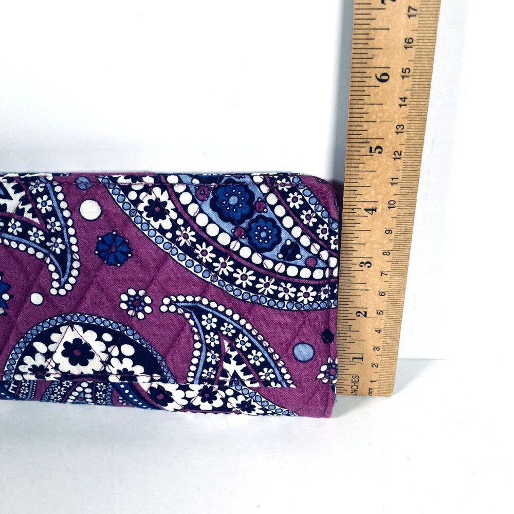 Vera Bradley‎ Paisley Floral Large Travel Wallet Colorful "Boysenberry" Pattern - Picture 7 of 7